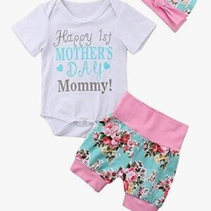 Baby Girl Outfit Set- Happy 1st Mother’s Day